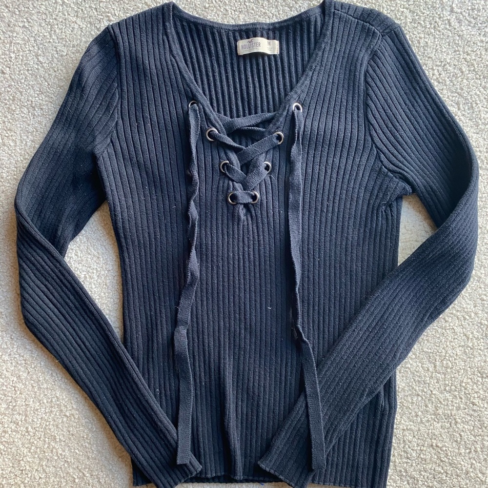 Hollister lace-up sweater